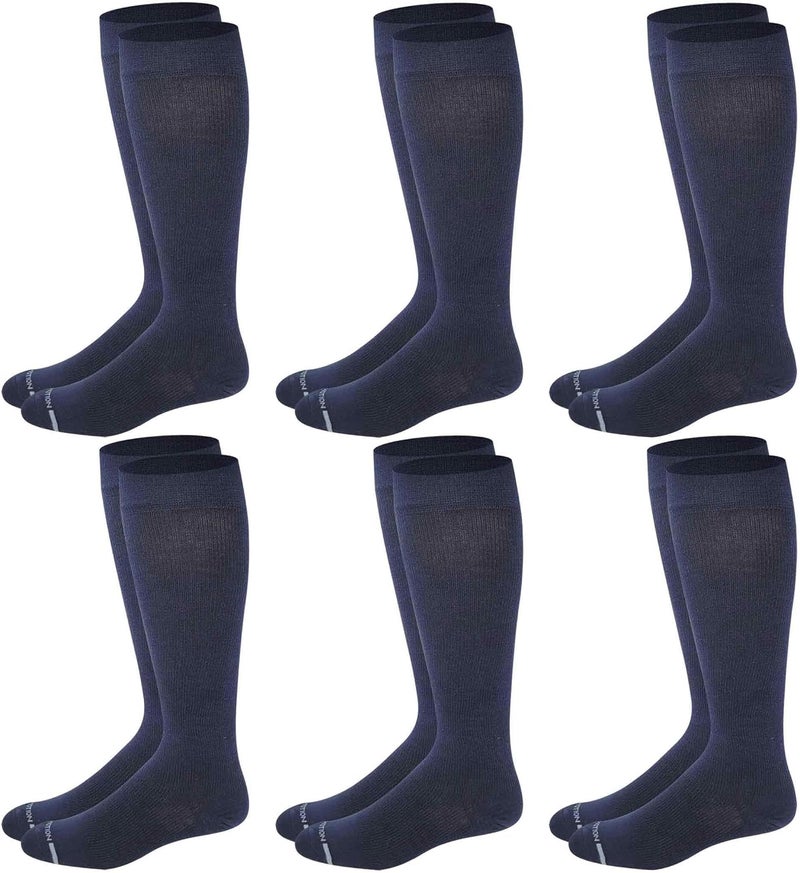 Dr Motion Men's Knee High Compression Socks 8-15 mmHg ( 6 Pairs Pack ) - Image 2